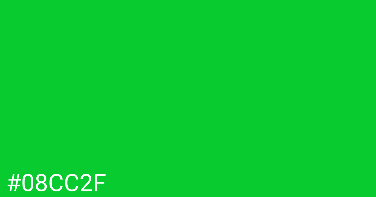 Hex color #08cc2f graphic