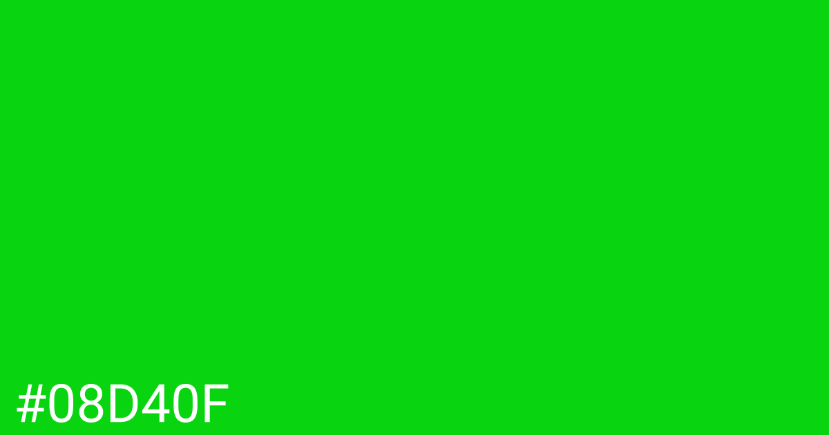 Hex color #08d40f graphic