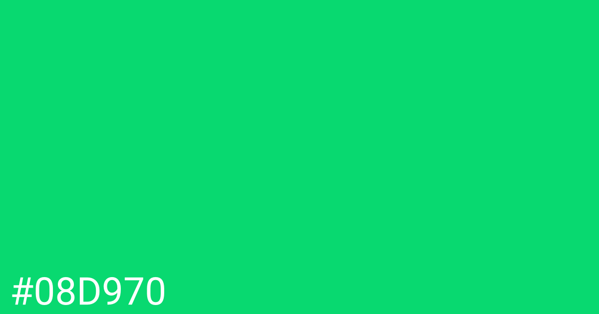 Hex color #08d970 graphic