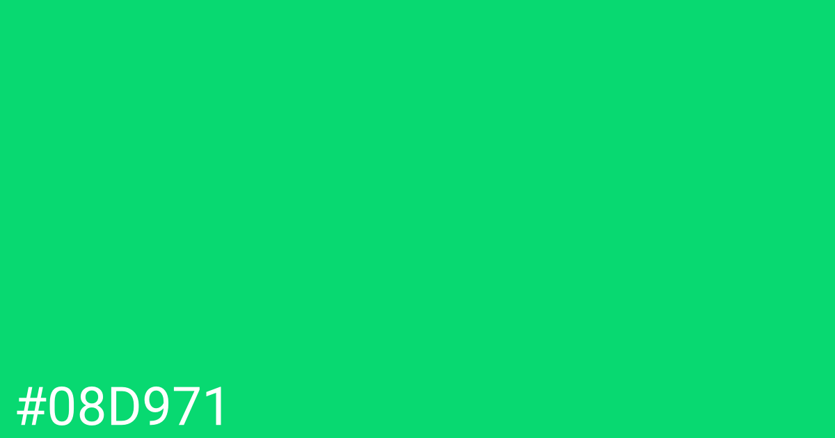 Hex color #08d971 graphic