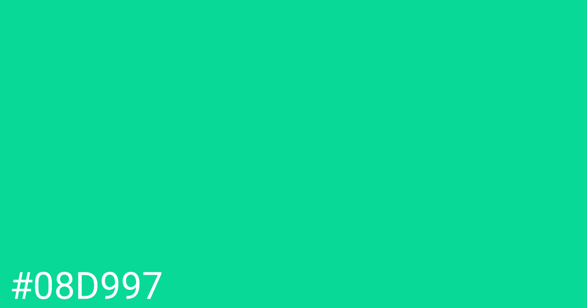 Hex color #08d997 graphic