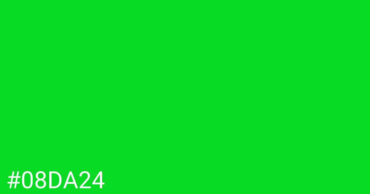 Hex color #08da24 graphic