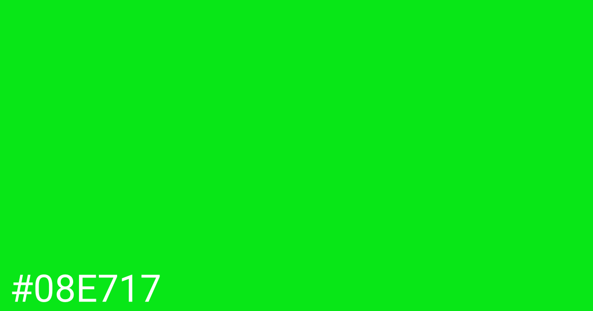 Hex color #08e717 graphic