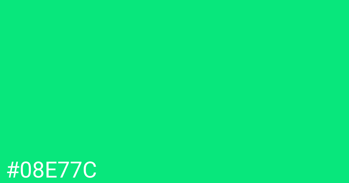 Hex color #08e77c graphic