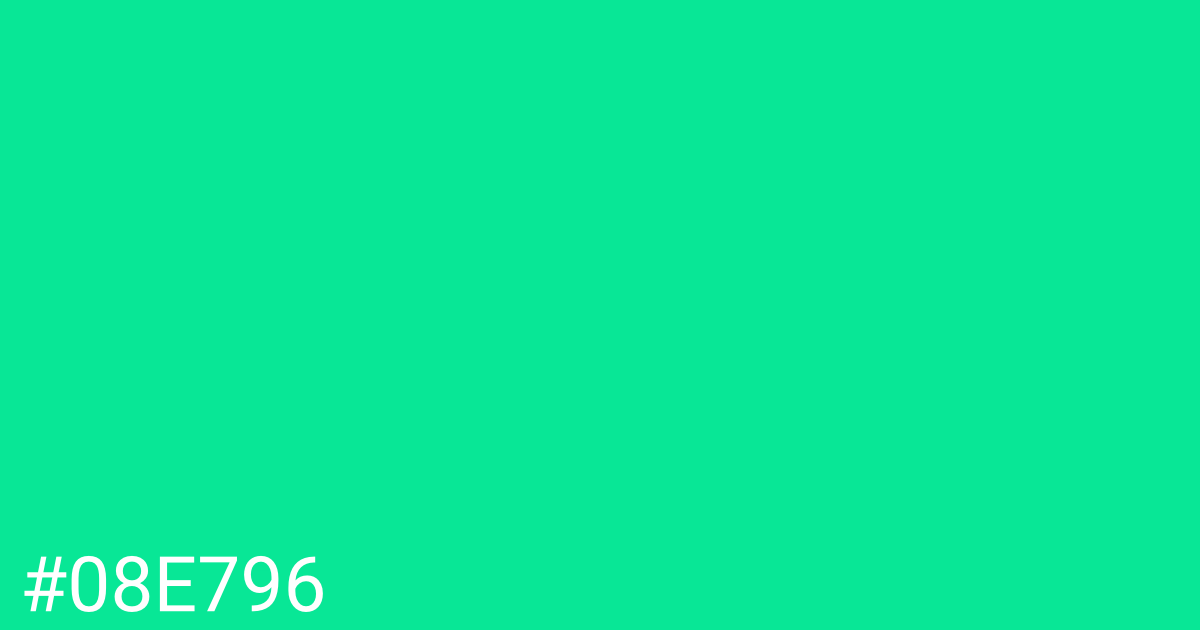 Hex color #08e796 graphic