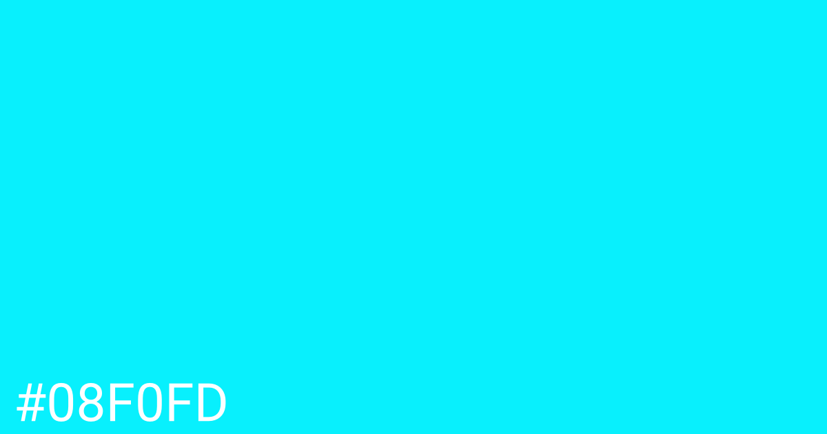 Hex color #08f0fd graphic