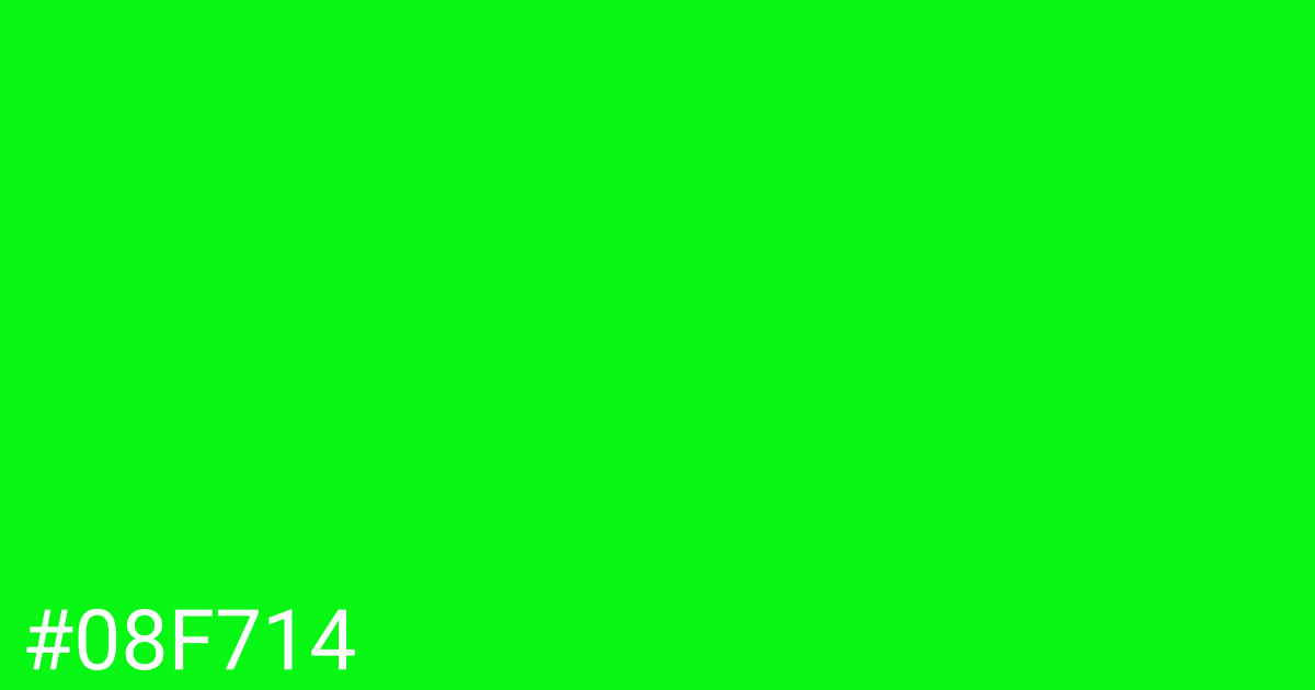 Hex color #08f714 graphic