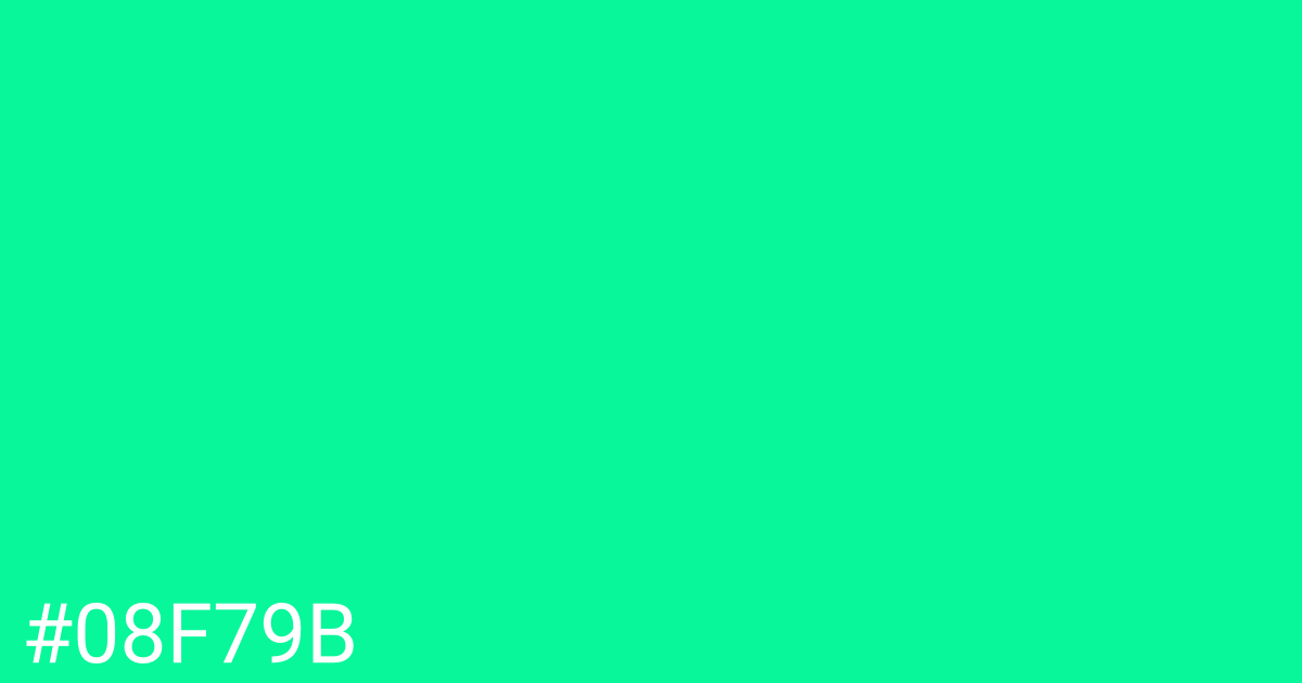 Hex color #08f79b graphic