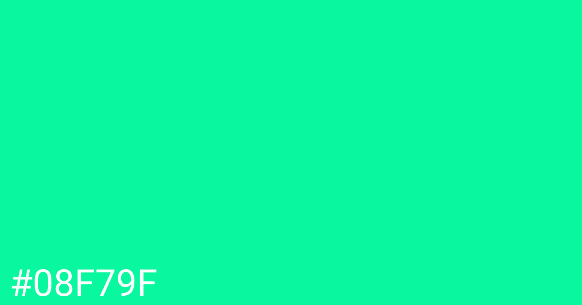 Hex color #08f79f graphic