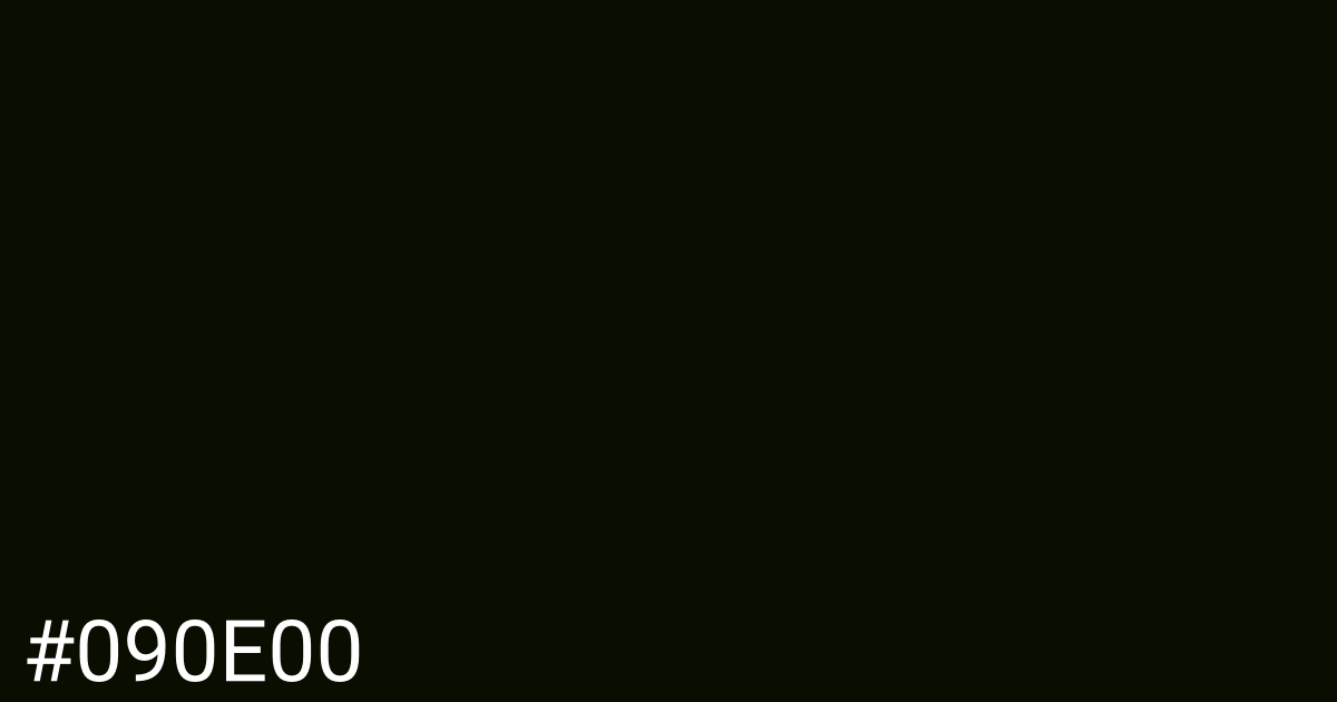 Hex color #090e00 graphic
