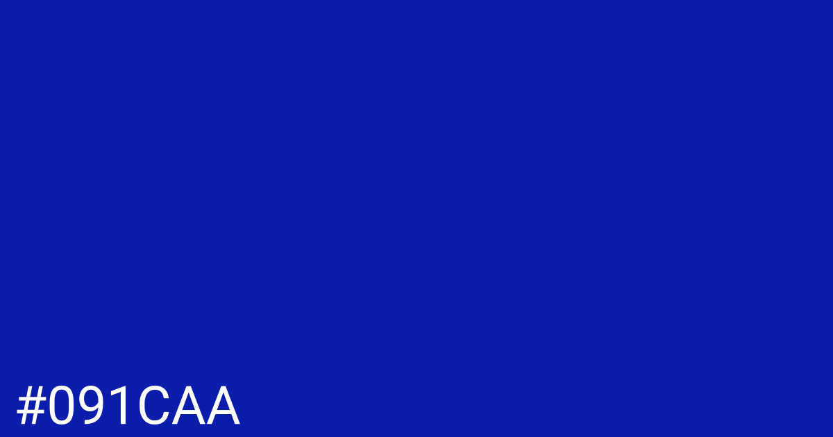 Hex color #091caa graphic