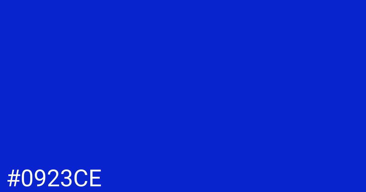 Hex color #0923ce graphic