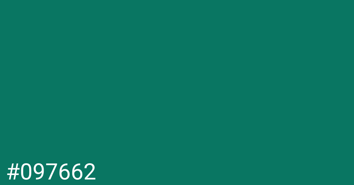 Hex color #097662 graphic