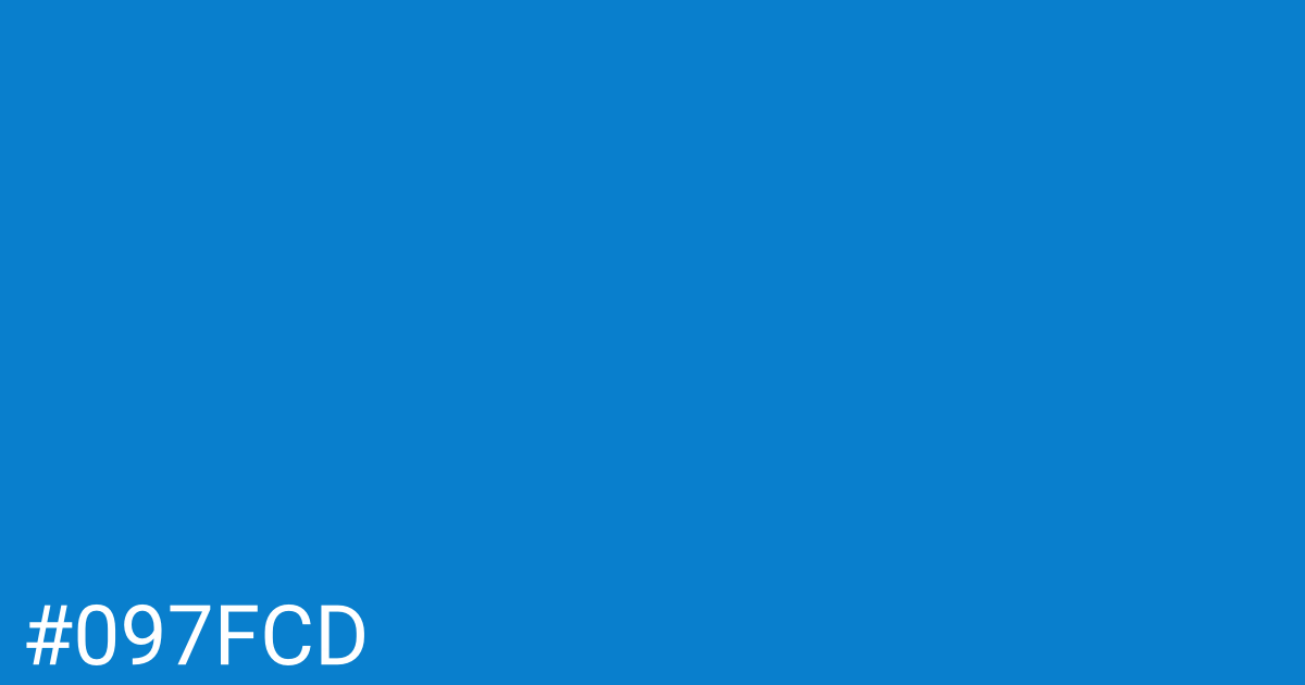 Hex color #097fcd graphic