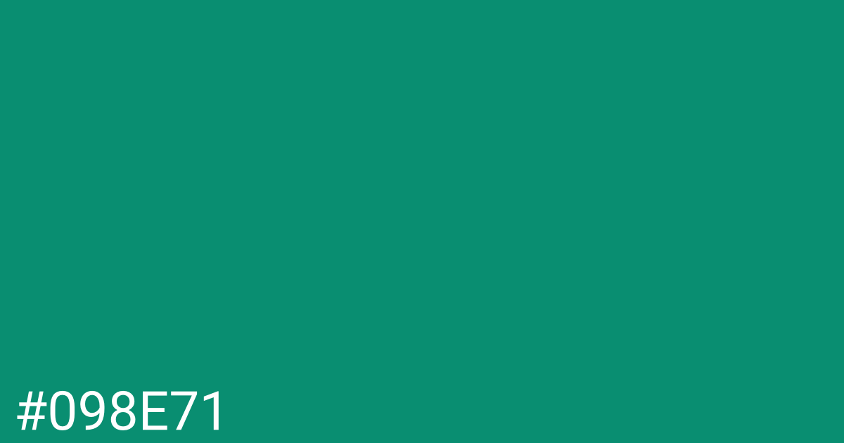 Hex color #098e71 graphic