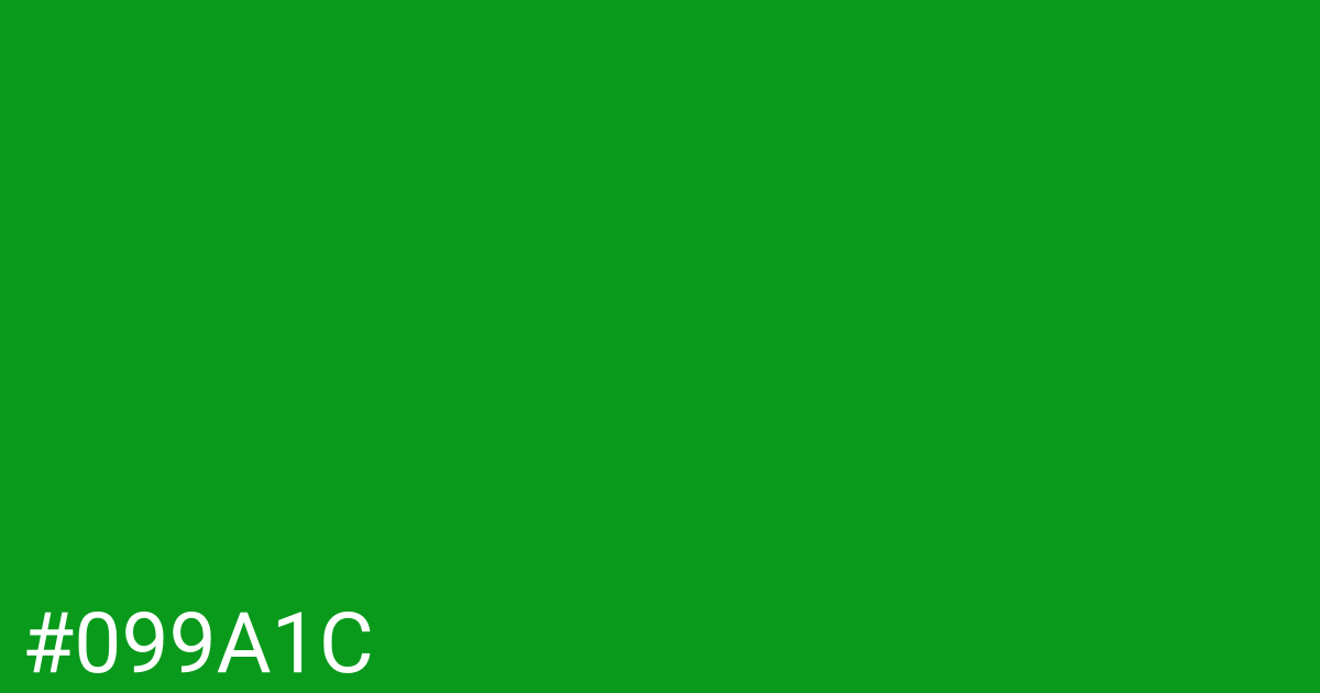 Hex color #099a1c graphic