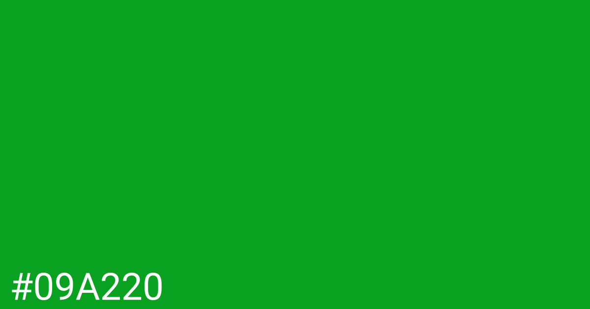 Hex color #09a220 graphic