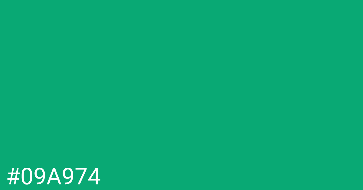 Hex color #09a974 graphic