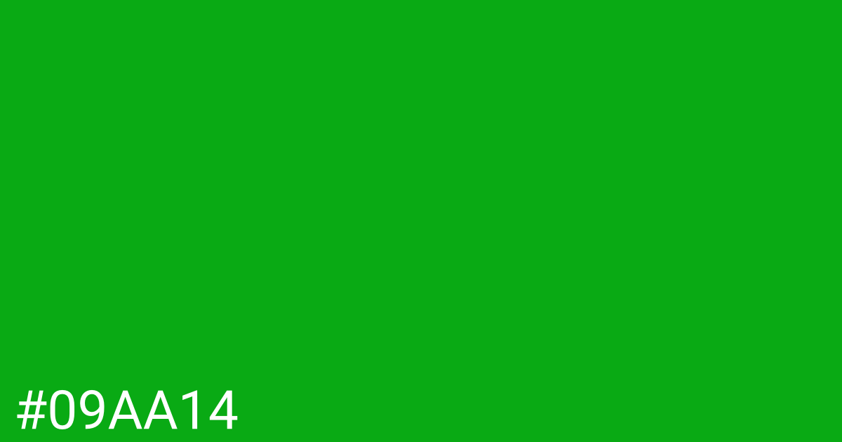 Hex color #09aa14 graphic