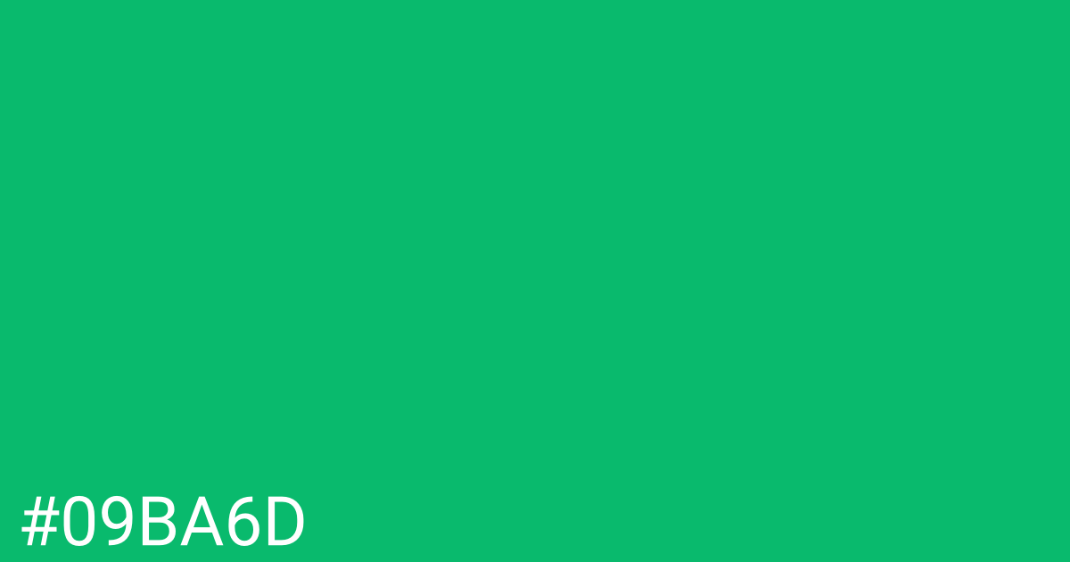 Hex color #09ba6d graphic