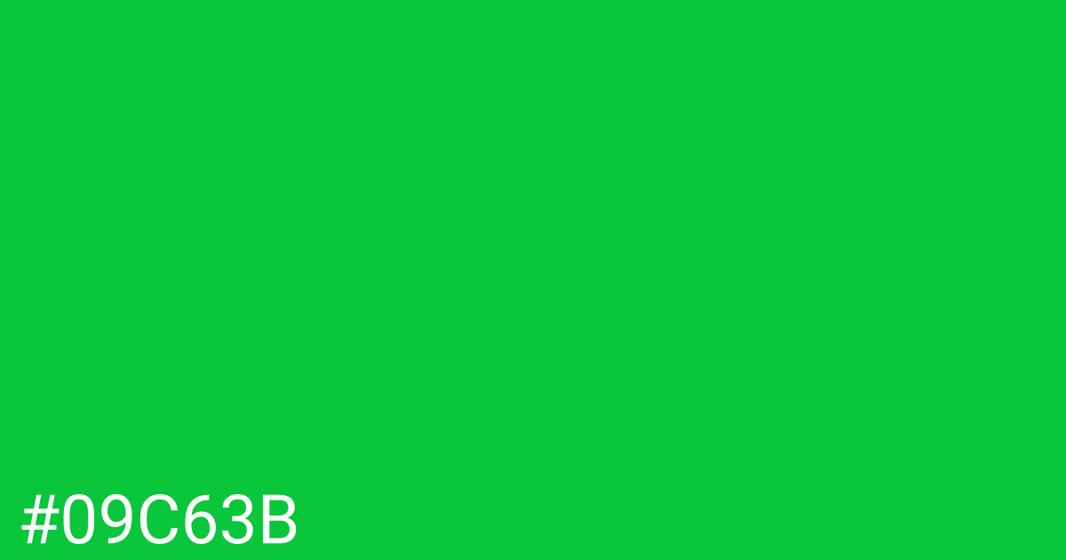 Hex color #09c63b graphic