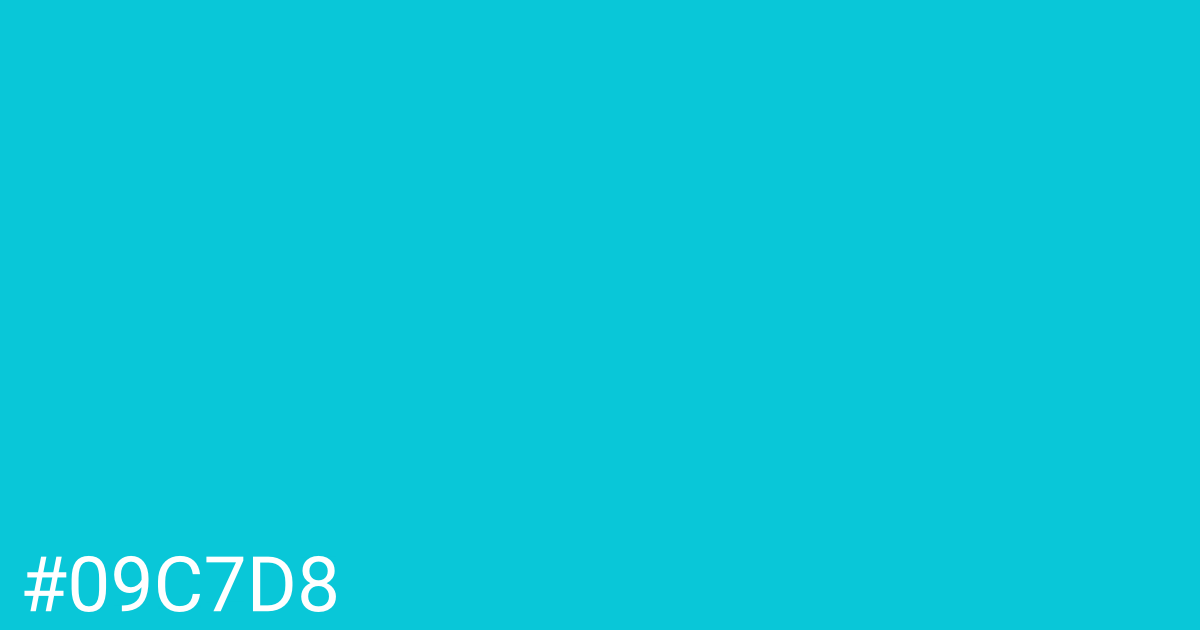 Hex color #09c7d8 graphic