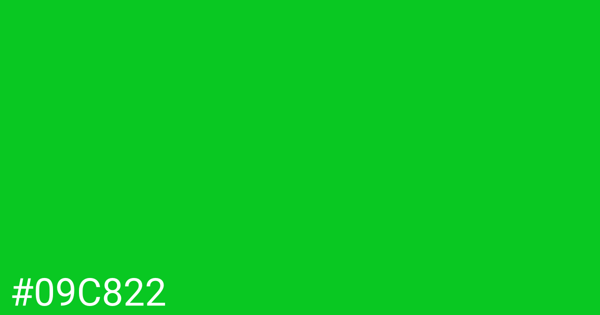 Hex color #09c822 graphic