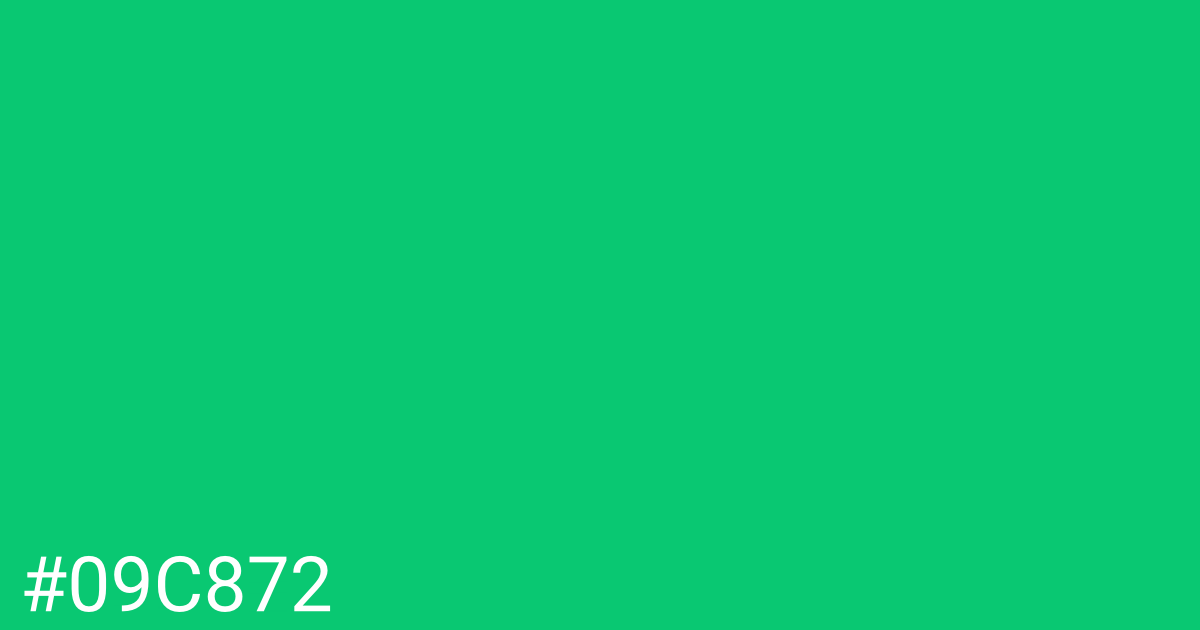 Hex color #09c872 graphic