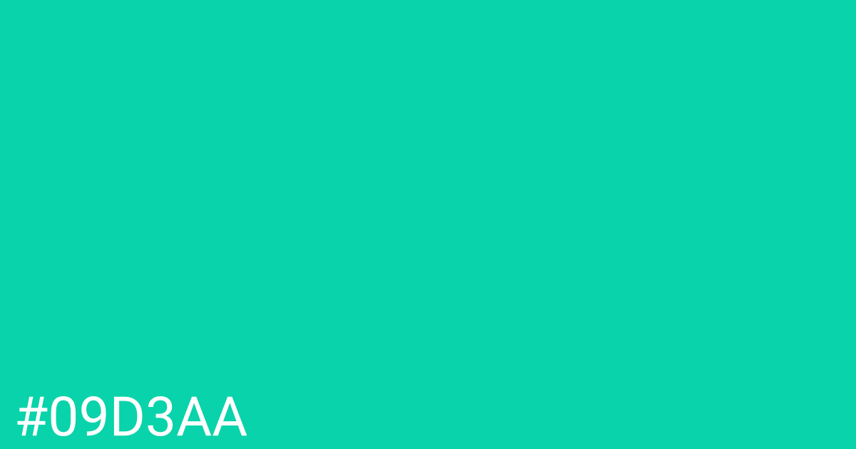 Hex color #09d3aa graphic