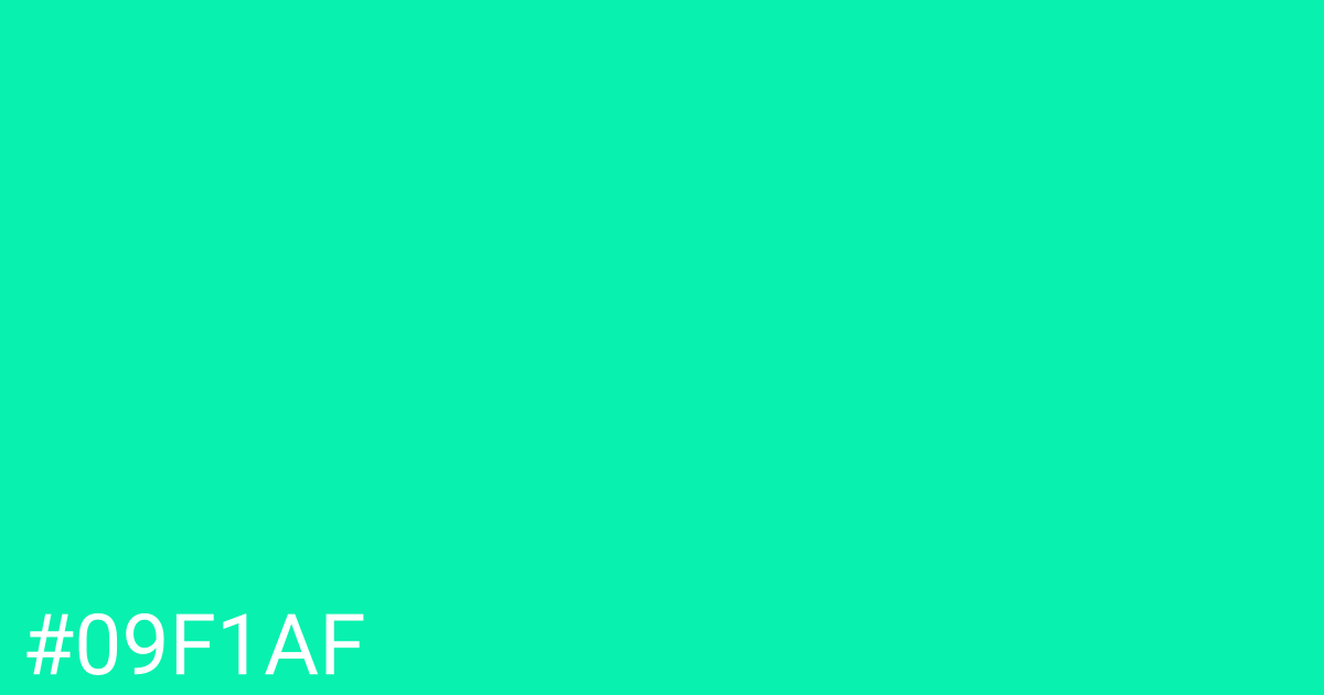 Hex color #09f1af graphic