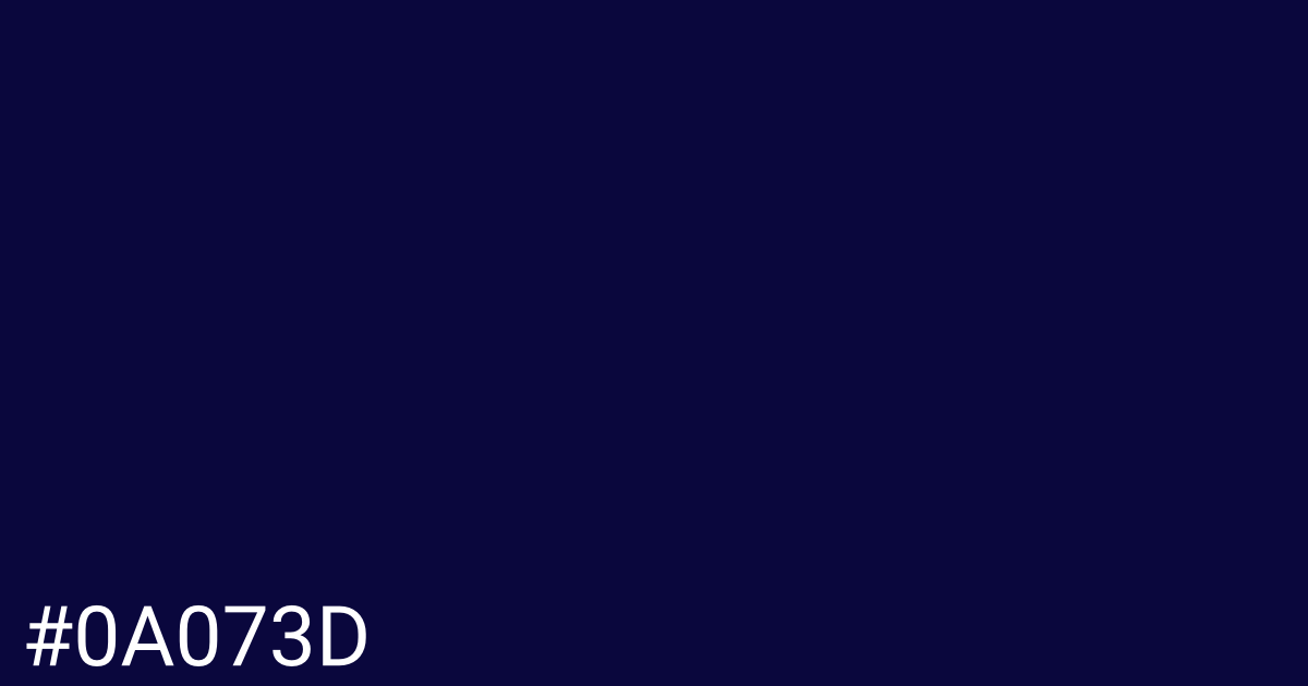 Hex color #0a073d graphic