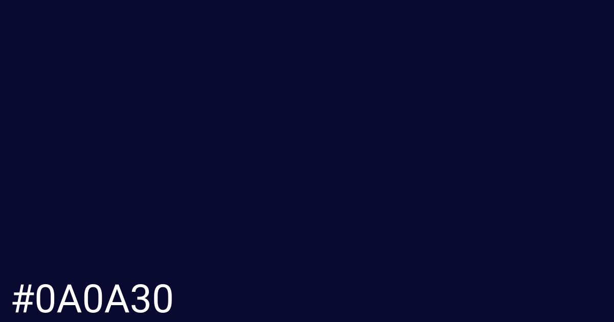 Hex color #0a0a30 graphic