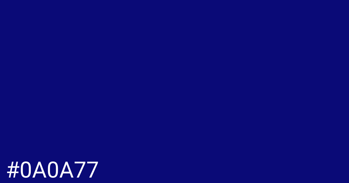 Hex color #0a0a77 graphic