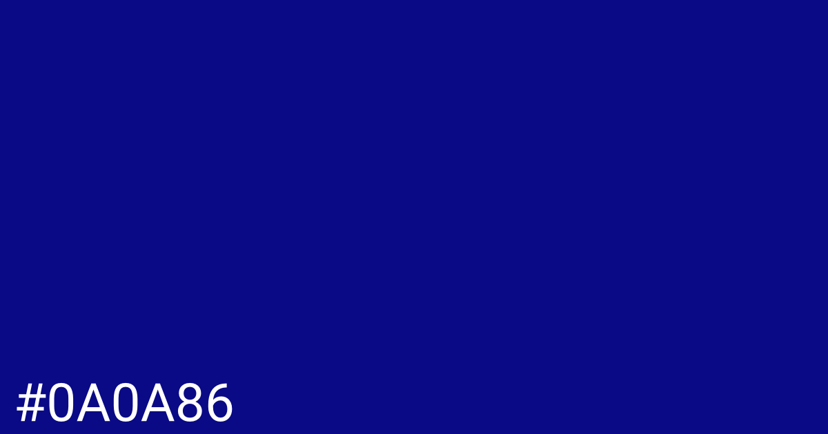 Hex color #0a0a86 graphic