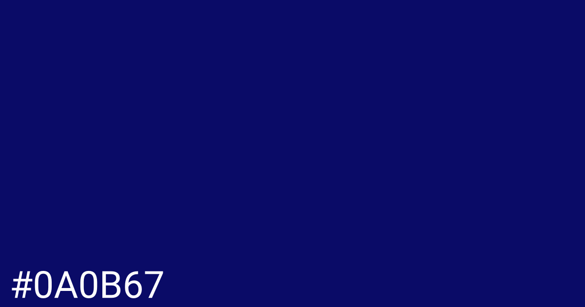 Hex color #0a0b67 graphic