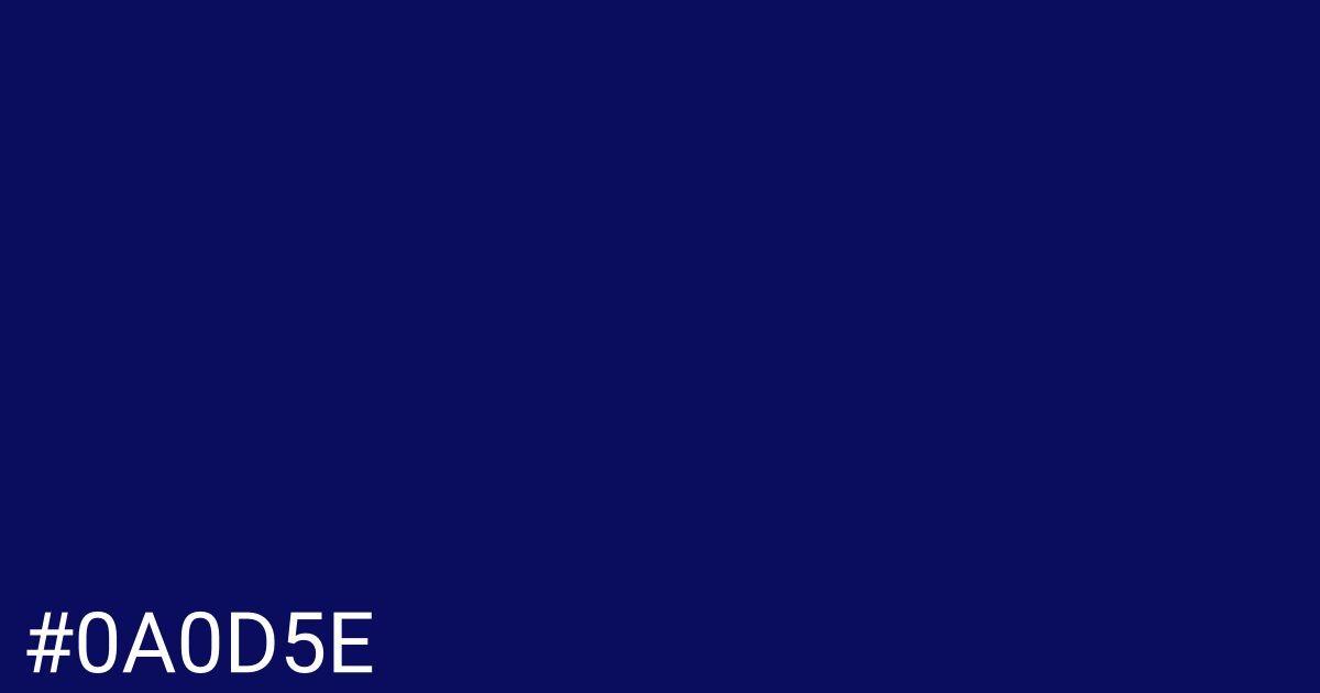 Hex color #0a0d5e graphic