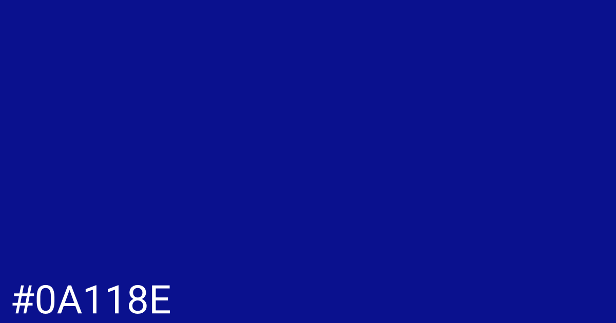 Hex color #0a118e graphic