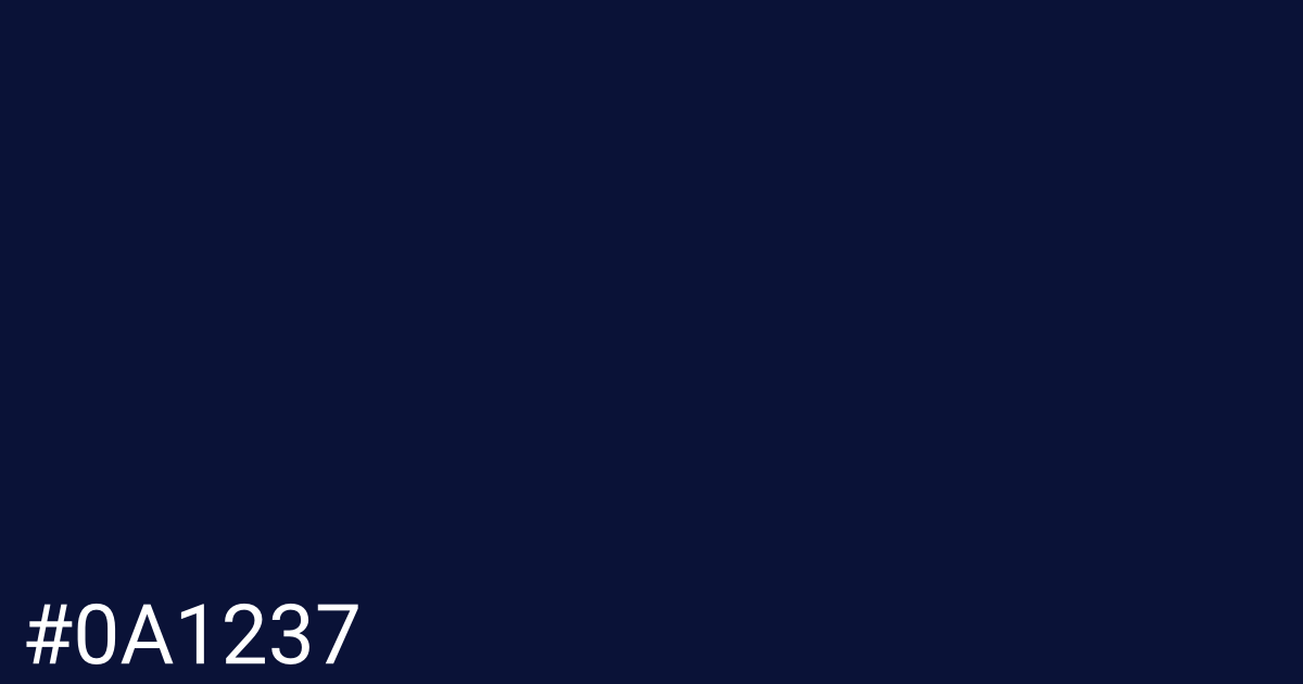 Hex color #0a1237 graphic