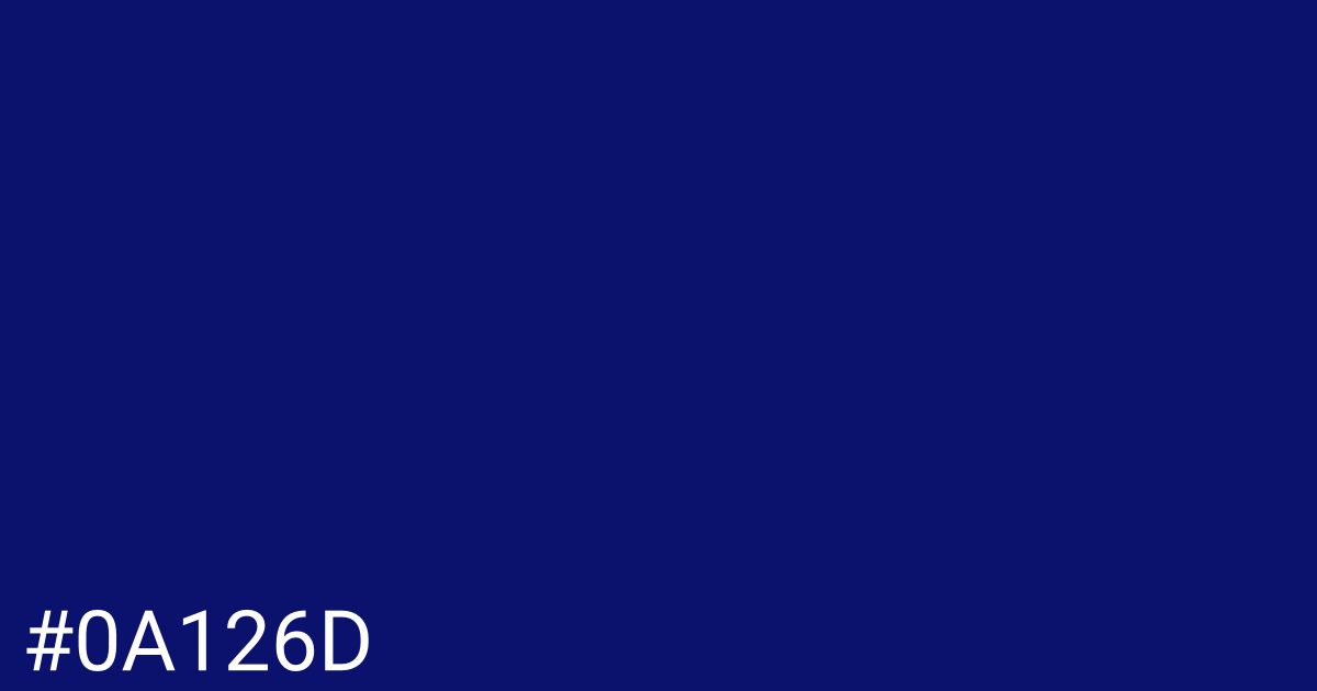 Hex color #0a126d graphic