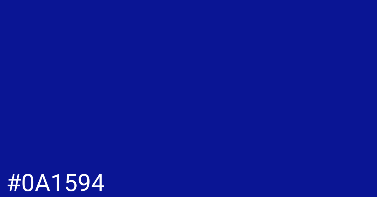 Hex color #0a1594 graphic