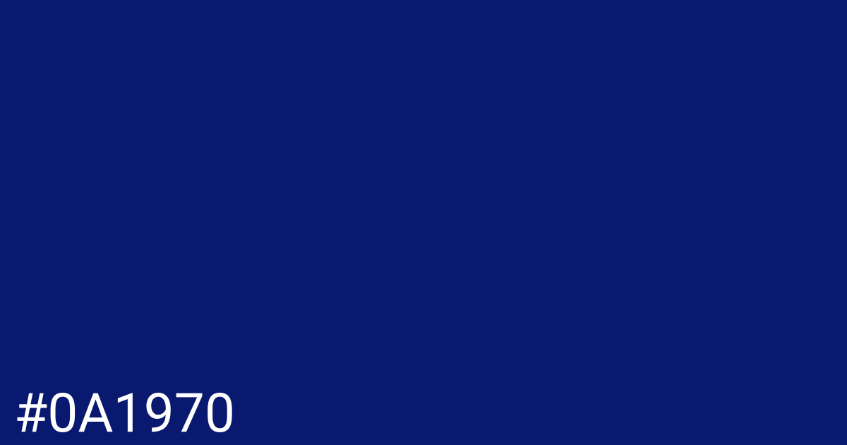 Hex color #0a1970 graphic