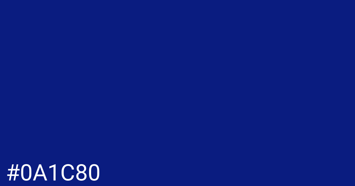 Hex color #0a1c80 graphic