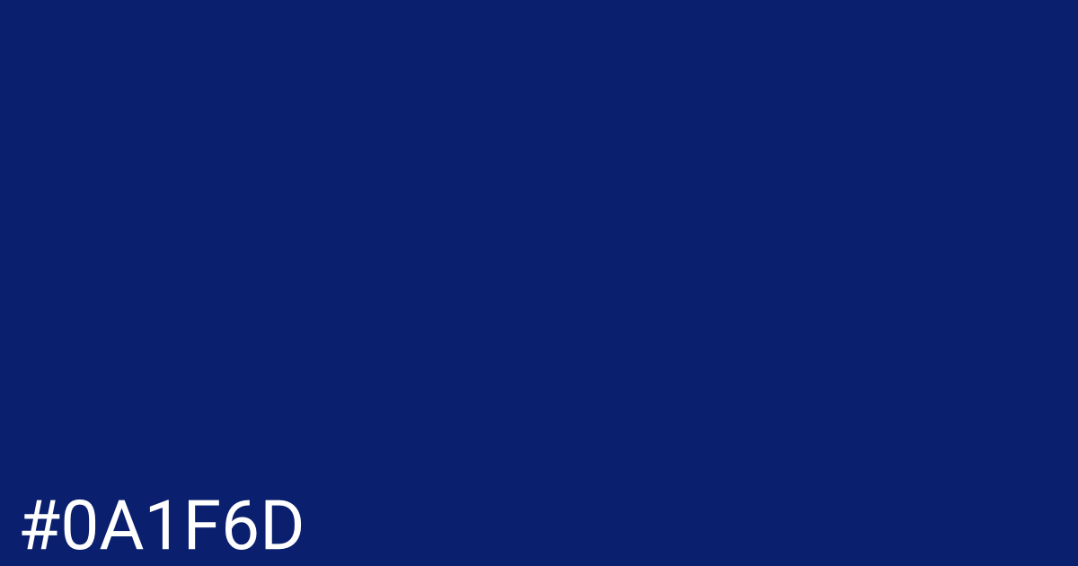 Hex color #0a1f6d graphic
