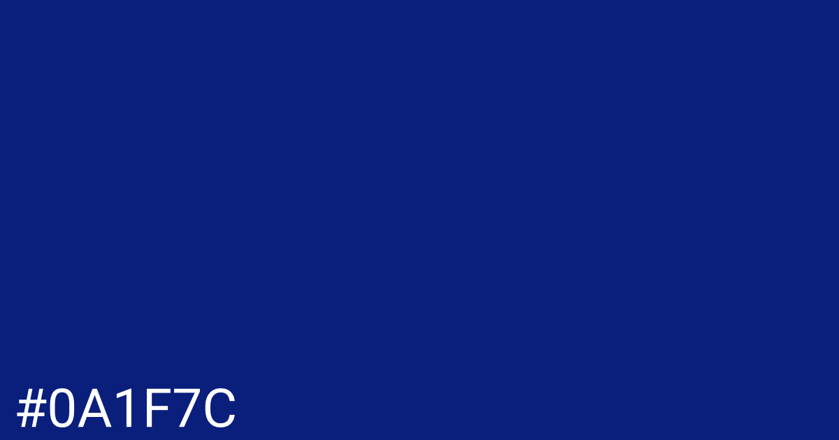 Hex color #0a1f7c graphic