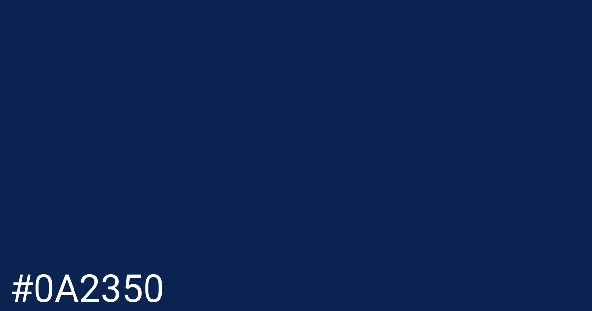 Hex color #0a2350 graphic