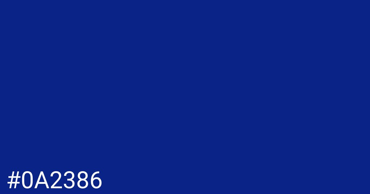 Hex color #0a2386 graphic