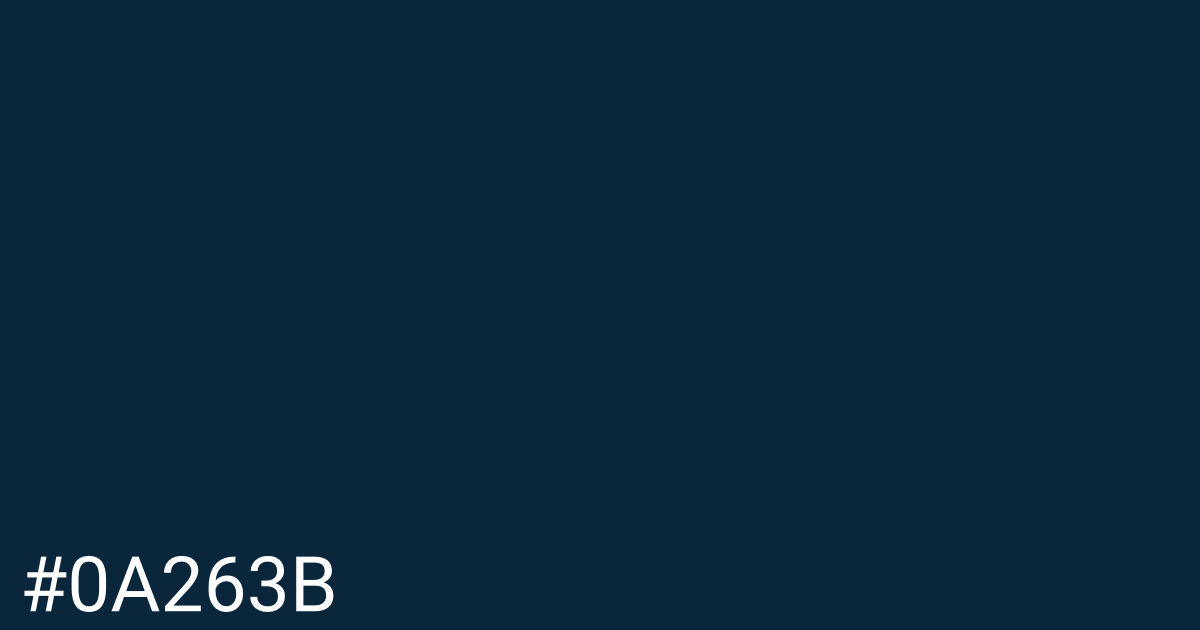Hex color #0a263b graphic