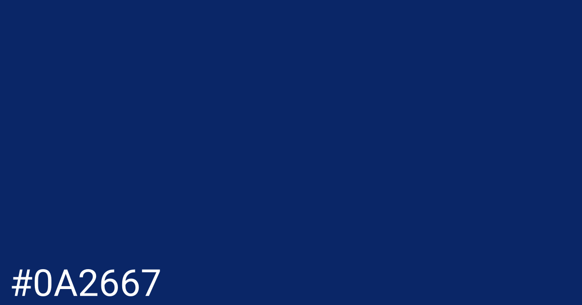 Hex color #0a2667 graphic