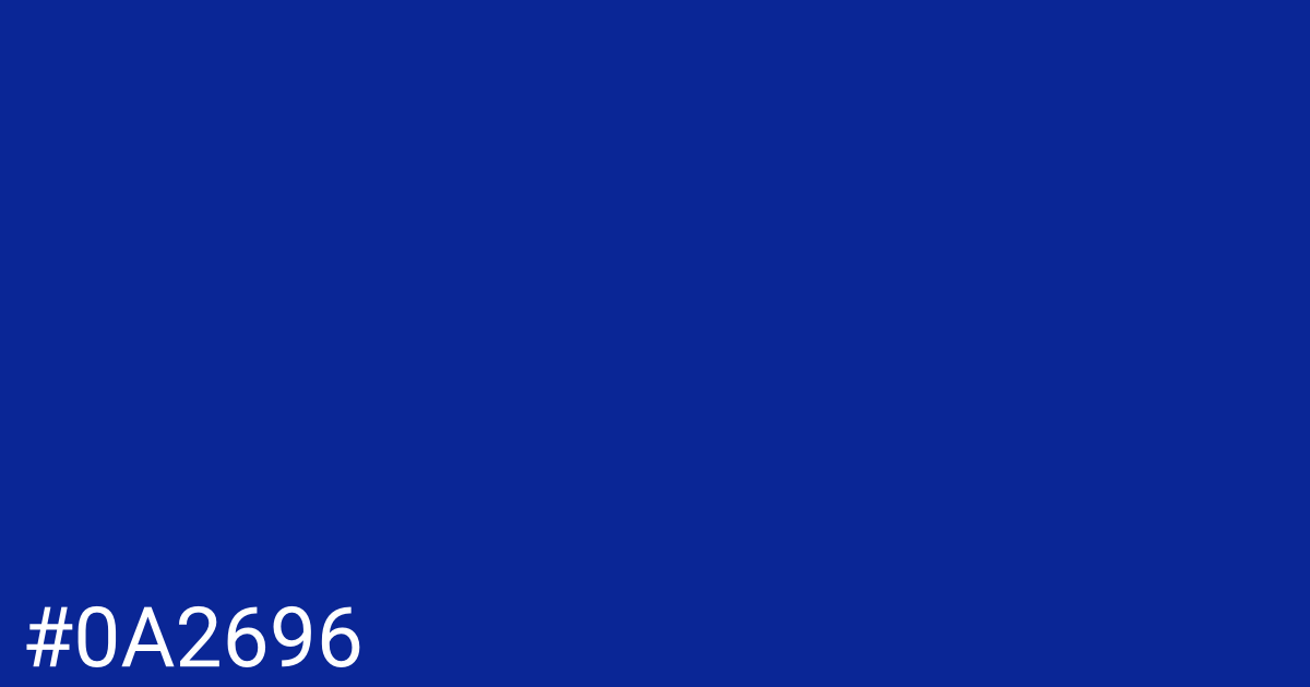 Hex color #0a2696 graphic