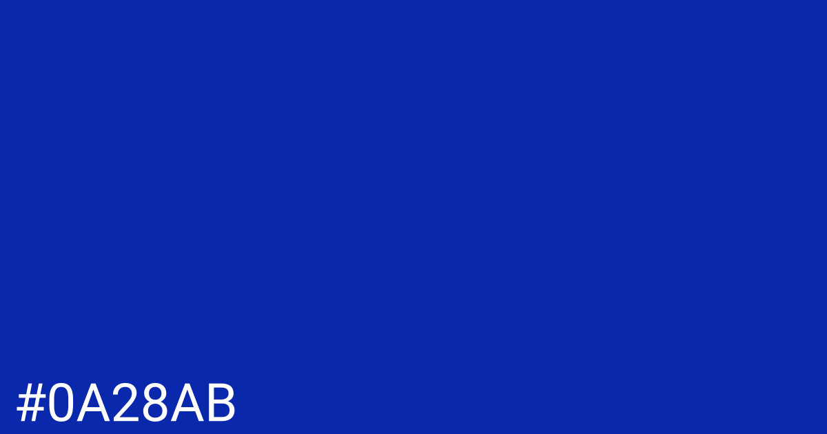 Hex color #0a28ab graphic